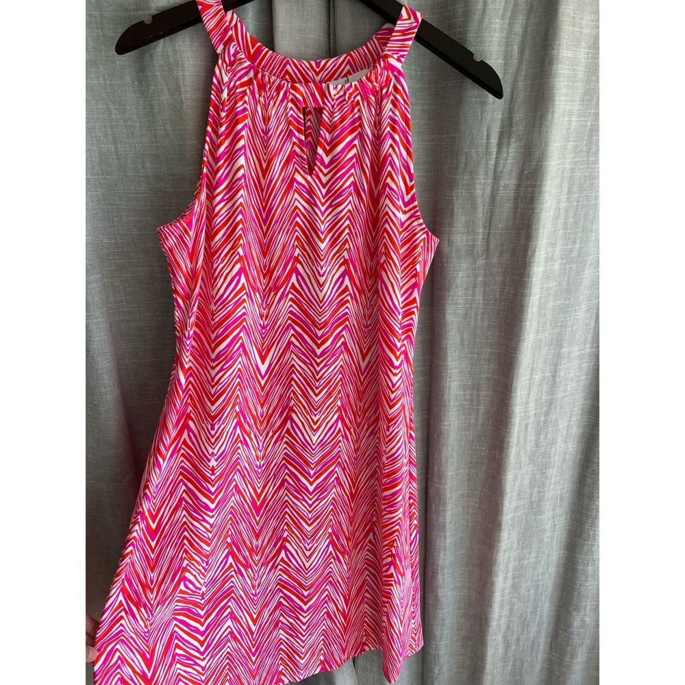 Jude Connally 'Lisa' Sleeveless Halter Pink/Red Dress | Women's M | EUC